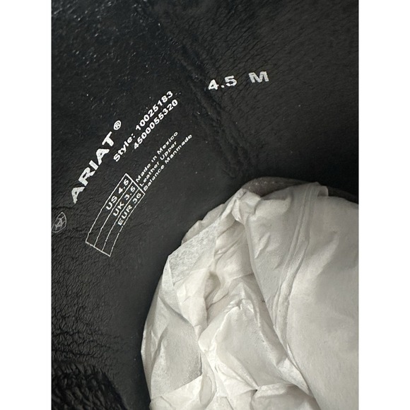 Ariat Youth Western Cowboy Boots 10025183 Size‎ 4.5M Black & Gray Square Toe - Picture 4 of 5